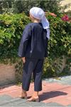 25Y2296 - LACİVERT - KİMONOSU BAĞLAMALI RELAX İKİLİ TAKIM
