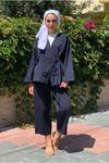 25Y2296 - LACİVERT - KİMONOSU BAĞLAMALI RELAX İKİLİ TAKIM