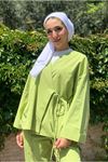 25Y2296 - YEŞİL - KİMONOSU BAĞLAMALI RELAX İKİLİ TAKIM
