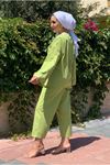 25Y2296 - YEŞİL - KİMONOSU BAĞLAMALI RELAX İKİLİ TAKIM