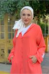 25Y5263 - CORAL - KOLU APOLETLİ JAKARLI KAP