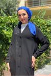 25Y5128 - SİYAH - JAKARLI UZUN KAP 