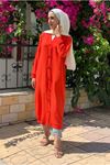 25Y5066 - AÇIK KIRMIZI- DÜĞMELİ BASİC CEKET