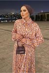 25Y3381 -  LİLA - ROSA SATEN ELBİSE