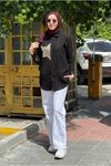 25Y7075 - SİYAH - YILDIZ İŞLEMELİ GÖMLEK