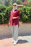 25Y7018 - BORDO  - LİYOSEL TEK CEP GÖMLEK 