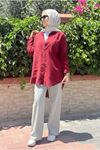 25Y7018 - BORDO  - LİYOSEL TEK CEP GÖMLEK 