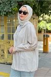 25Y7295 - BEJ - KANGURU CEPLİ BOMBER CEKET 
