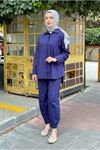 25Y7556 - LACİVERT - KETEN BASİC TAKIM