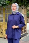 25Y7556 - LACİVERT - KETEN BASİC TAKIM