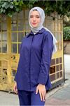 25Y7556 - LACİVERT - KETEN BASİC TAKIM