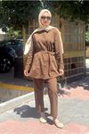 25Y7554 - KAHVE - KEMERLİ TAKIM
