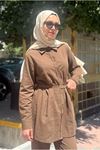 25Y7554 - KAHVE - KEMERLİ TAKIM