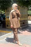 25Y7554 - KAHVE - KEMERLİ TAKIM