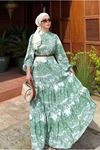 25Y1206 - YEŞİL - MERWİSH  YAZ ELBİSE