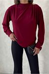 25Y7046 - BORDO - GOLD DÜĞME TUNİK