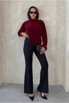 25Y7046 - BORDO - GOLD DÜĞME TUNİK