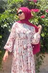 25Y7485 - PEMBE - DESENLİ ELBİSE