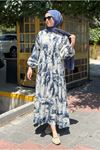 25Y7485 - LACİVERT - DESENLİ ELBİSE