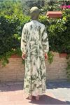 25Y7485 - YEŞİL- DESENLİ ELBİSE
