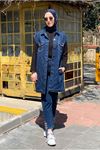 26K5378 - KOYU MAVİ  - ÇAKMA METAL DETAYLI DENİM YELEK 