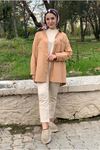 26K5070 - LATTE - BALIKSIRTI GABARDİN KOT CEKET 