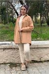 26K5070 - LATTE - BALIKSIRTI GABARDİN KOT CEKET 