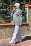 26K5365 - GRİ - PUL İNCİ DETAY GABARDİN CEKET