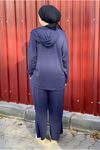 26K2257 - LACİVERT - MODAL KUMAŞ  BOL PAÇA PANTOLONLU İKİLİ TAKIM