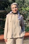 26K2257 - BEJ - MODAL KUMAŞ  BOL PAÇA PANTOLONLU İKİLİ TAKIM