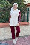 26K2239 - BORDO - OTANTİK PARLAK İŞLEMELİ TAKIM 
