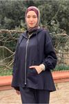 26K2264 - LACİVERT - CEKETİ FERMUARLI BASIC TAKIM