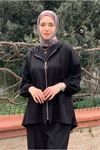 26K2264 - SİYAH  - CEKETİ FERMUARLI BASIC TAKIM