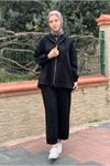 26K2264 - SİYAH  - CEKETİ FERMUARLI BASIC TAKIM