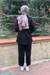 26K2264 - SİYAH  - CEKETİ FERMUARLI BASIC TAKIM