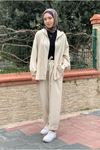 26K2264 - BEJ - CEKETİ FERMUARLI BASIC TAKIM 