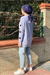 26K4446 - MAVİ - MODAL İŞLEMELİ CEPLİ TUNİK