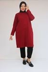 58140 Büyük Beden Basic Mir Tunik - Bordo