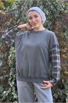 26K4442- ANTRASİT - GÖMLEK DETAY SWEAT