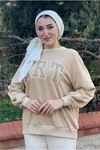 26K4443 - BEJ - ART ÜÇİPLİK SWEAT