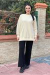26K4437 - BEJ - ÜÇ İPLİK ŞARDONLU BASIC SWEAT