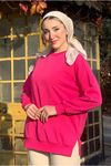 26K4437 - FUŞYA - ÜÇ İPLİK ŞARDONLU BASIC SWEAT