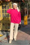 26K4437 - FUŞYA - ÜÇ İPLİK ŞARDONLU BASIC SWEAT