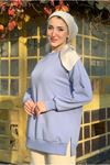 26K4437 - İNDİGO - ÜÇ İPLİK ŞARDONLU BASIC SWEAT