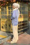 26K4437 - İNDİGO - ÜÇ İPLİK ŞARDONLU BASIC SWEAT
