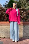 26K4438 - FUŞYA - ELİ GEÇMELİ ŞARDONLU SWEAT