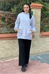 26K4433 - GRİ  - KANGURU CEP ÜÇİPLİK SWEAT