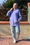 26K4433 - İNDİGO- KANGURU CEP ÜÇİPLİK SWEAT 