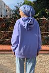 26K4433 - İNDİGO- KANGURU CEP ÜÇİPLİK SWEAT 