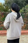 26K4433 - KOYU GRİ - KANGURU CEP ÜÇİPLİK SWEAT
